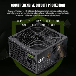 GAMEMAX Блок живлення ATX 850W, 80+ Bronze, 140mm Ultra Si lent Fan OVP / UVP/ SIP / OCP/ OLP/ OPP/ SCP GP 850B - Картинка 5
