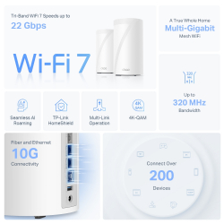 Домашня Mesh Wi-Fi система Tp-Link, Deco BE85(2-pa ck) Deco BE85(2-pack) - Картинка 4