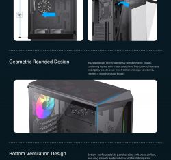 GAMEMAX ������ ����'������� Midi ATX ��� ����� ��������  ATX,ATX, M-ATX,ITX, Tempered Glass,Mesh,USB2.0x1,U Vista COC AB - �������� 25