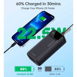 ������������ ������� ������� CHOETECH PD22.5W Digital PB 30000mAh (B730) - �������� 7