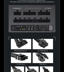 GAMEMAX Блок живлення ATX 1250W, 80+ Platinum ,fan 135mm,f ully modular OTP, OCP, SCP, OVP, UVP, OPP GX-1250 PRO BK(ATX3.1PCIe5.1) - Картинка 33