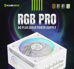 GAMEMAX Блок живлення ATX 3.1 & PCIe5.1_ 1050W, 80+ Gold,R GB Smart fan 140mm,fully modular ,Japanese 105°C RGB PRO 1050G WH - Картинка 12