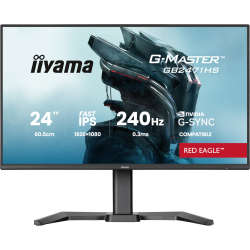 IIYAMA 23.8" 16:9 ������� IPS �� �������, 1920�1080, 0.3  �� (MPRT), 240 ��, 350 ��/�2, AdaptiveSync/G-Sync, GB2471HS-B1