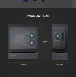 GAMEMAX ������ ����'������� Midi ATX ��� ����� ��������  X,M-ATX,ITX. (Support BTF),Tempered Glass,Mesh,USB N80 BK - �������� 25