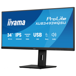 IIYAMA 34" 21:9 IPS РК монітор, 3440х1440, 120 Гц, 1 мс, AdaptiveSync, HDR, 2xHDMI 2.0/1xDP 1.2/2xUSB 3.2/2 XUB3493WQSU-B6 - Картинка 3