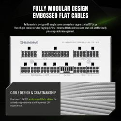 GAMEMAX Блок живлення ATX 3.1 & PCIe5.1_ 750W, 80+ Gold, f an 135mm,fully modular ,Japanese 105°C and solid c GX PRO 750G WH - Картинка 7