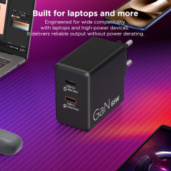 Зарядний пристрій LENOVO Dual USB-C 65W GaN Charger (40AW065BEU) - Картинка 12