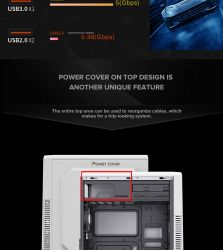 GAMEMAX Корпус Tower ATX без блока живлення, акріл o-ATX, DTX,Mini-ITX, 1*usb 3.0 + 2* usb 2.0 G561E-WH - Картинка 9