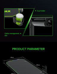 Геймерський стіл GAMEMAX D140 Carbon-RGB - Картинка 15