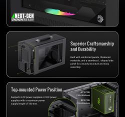 GAMEMAX Корпус Mini Tower без блока живлення U-ATX(244*185 mm), FLEX-ATX(229*191mm)ITX(170*170mm), 1*usb 3. Spark Air BK - Картинка 21