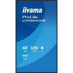 IIYAMA 42.5" 16:9 VA �� ������, 3840�2160, 500 ��/�2, 24 /7, �� ������ 14, 2xHDMI/1xUSB-C/2xUSB 2.0, SP 2x LH4364UHS-B1AG - �������� 2