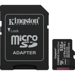 KINGSTON ����� ���'�� 512GB microSDXC Canvas Select Plus G en3 150MB/s A1 Card + Adapter SDCS3/512GB