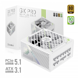 GAMEMAX Блок живлення ATX 3.1 & PCIe5.1_ 750W, 80+ Gold, f an 135mm,fully modular ,Japanese 105°C and solid c GX PRO 750G WH - Картинка 17