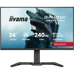 IIYAMA 23.8" 16:9 ������� IPS �� �������, 1920�1080, 0.3  �� (MPRT), 240 ��, 350 ��/�2, AdaptiveSync, G-Sync GB2471HSU-B1