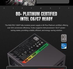 GAMEMAX Блок живлення ATX 3.1 & PCIe5.1_ 1300W, 80+ Platin um,RGB Smart fan 140mm,fully modular ,Japanese 10 RGB PRO 1300P - Картинка 14