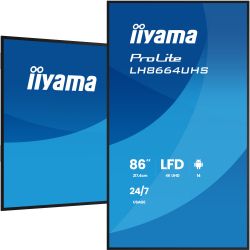 IIYAMA 85.6" 16:9 IPS �� ������, 3840�2160, 24/7, 450 �� /�2, �� Android 14,  2xHDMI 2.0/1xUSB C/2xUSB 2.0, LH8664UHS-B3AG - �������� 4