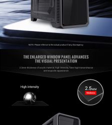 GAMEMAX Корпус Tower ATX без блока живлення, акріл icro-ATX, DTX,Mini-ITX, 1*usb 3.0 + 2* usb 2.0 G561E-BK - Картинка 12