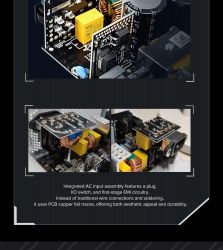 GAMEMAX Блок живлення ATX 1250W, 80+ Platinum ,fan 135mm,f ully modular OTP, OCP, SCP, OVP, UVP, OPP GX-1250 PRO BK(ATX3.1PCIe5.1) - Картинка 24