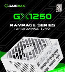 GAMEMAX Блок живлення ATX 1250W, 80+ Platinum ,fan 135mm,f ully modular OTP, OCP, SCP, OVP, UVP, OPP GX-1250 PRO WT(ATX3.1PCIe5.1) - Картинка 11