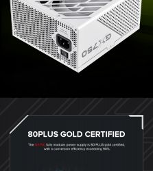 GAMEMAX Блок живлення ATX 750W, 80 Gold,fan 135mm,fully mo dular OPP, OVP, UVP, OCP, OTP, SCP GX-750 PRO WH(ATX3.1PCIe5.1) - Картинка 15