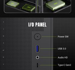 GAMEMAX Корпус Mini Tower без блока живлення U-ATX(244*185 mm), FLEX-ATX(229*191mm)ITX(170*170mm), 1*usb 3. Spark Air BK - Картинка 23