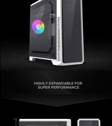 GAMEMAX Корпус Tower ATX без блока живлення, акріл o-ATX, DTX,Mini-ITX, 1*usb 3.0 + 2* usb 2.0 G561E-WH - Картинка 12