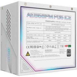 GIGABYTE ���� �������� 850W, 80 Pluse Platinum, PCIe Gen 5. 1, Fully modular, Smart fan 120mm, White GP-AE850PM PG5 ICE - �������� 2
