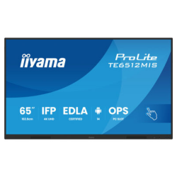 IIYAMA 65" 16:9  ������������� IPS UHD �� ������, 24/7,   400 ��/�2, �� ������ 14, EDLA, PureTouch-IR ���� TE6512MIS-B4AG