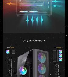 GAMEMAX Корпус комп'ютерний Midi ATX без блока живлення X,M-ATX,ITX. (Support BTF),Tempered Glass,Mesh,USB F46 Dark - Картинка 16