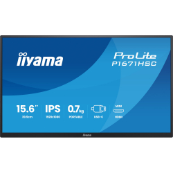 IIYAMA 15.6" 16:9  IPS  , 3, Adapti veSync, 1xminiHDMI 1.4/2xUSB C (PD  15 ), SP ( P1671HSC-B1