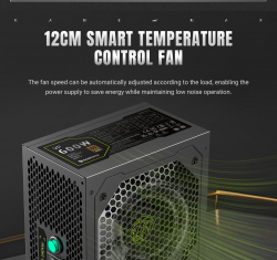 GAMEMAX Блок живлення 600W, 80+ Bronze, fan 120mm PCIe 5. 1 & ATX3.1, Native 12V-2x6 OPP/OVP/UVP/OCP/SCP/OT VP 600S BK - Картинка 17