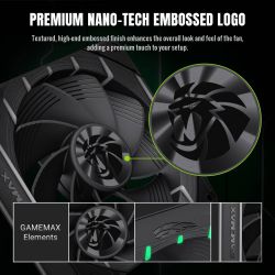 GAMEMAX ����� ��� ������� 120��  3pin AURA (M/F)&4pin PWM  Air Flow66.89 CFM Static Air Pressure2.62mm - H2ON Tornado T12 ARGB-R - �������� 6