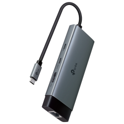��� USB TP-Link "6-in-1", Grey, Type-C 3.0 - 1xType-C (100 ��) / 1xType-C 3.0 / 2xUSB 3.0 / HDMI 4K / GLan, ������ 18 ��, ���������� ������ (CW-HUB03)