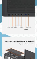 GAMEMAX Корпус Micro ATX без блока живлення , закалене скл о Destroyer MB - Картинка 18