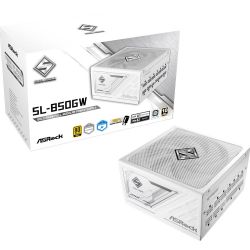 ASROCK ���� �������� 850W, 80 Pluse GOLD, PCIe 5.1 & ATX3 .1, Fully Modular, Native 12V-2x6, 135mm Fan, Whit SL-850GW