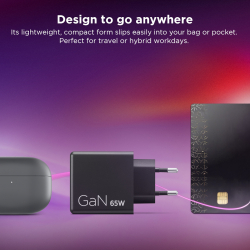 Зарядний пристрій LENOVO Dual USB-C 65W GaN Charger (40AW065BEU) - Картинка 2