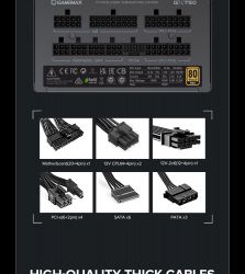 GAMEMAX Блок живлення ATX 750W, 80 Gold,fan 135mm,fully mo dular OPP, OVP, UVP, OCP, OTP, SCP GX-750 PRO BK(ATX3.1PCIe5.1) - Картинка 32