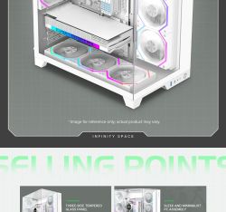 GAMEMAX ������ ATX ��� ����� �������� , ����������� ���� X,M-ATX,ITX, combo audio,VGA Card Length	Up to 400 Infinity Pro WH - �������� 13