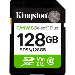 KINGSTON ����� ���'�� 128GB SDXC Canvas Select Plus Gen3 1 50MB/s C10 UHS-I U1 V10 SDS3/128GB
