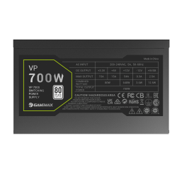 GAMEMAX Блок живлення 700W, 80+ Bronze, fan 120mm PCIe 5. 1 & ATX3.1, Native 12V-2x6 OPP/OVP/UVP/OCP/SCP/OT VP 700S BK - Картинка 7
