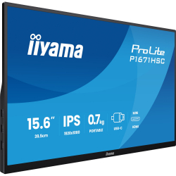 IIYAMA 15.6" 16:9 портативний IPS РК монітор, 3мс, Adapti veSync, 1xminiHDMI 1.4/2xUSB C (PD до 15 Вт), SP ( P1671HSC-B1 - Картинка 3