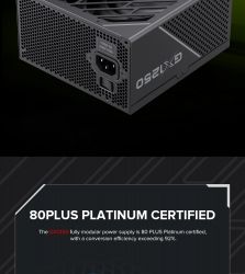 GAMEMAX Блок живлення ATX 1250W, 80+ Platinum ,fan 135mm,f ully modular OTP, OCP, SCP, OVP, UVP, OPP GX-1250 PRO BK(ATX3.1PCIe5.1) - Картинка 16