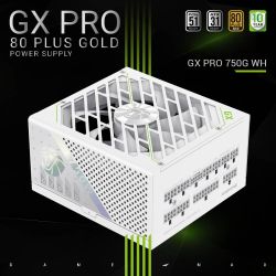 GAMEMAX Блок живлення ATX 3.1 & PCIe5.1_ 750W, 80+ Gold, f an 135mm,fully modular ,Japanese 105°C and solid c GX PRO 750G WH - Картинка 2