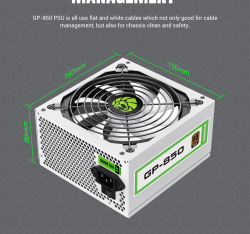 GAMEMAX Блок живлення 850W, 80+ Bronze, fan 140mm OPP/OVP/ UVP/OCP/SCP/OTP/NLP/SIP/OLP/NLO GP-850 White - Картинка 26