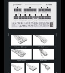 GAMEMAX Блок живлення ATX 1250W, 80+ Platinum ,fan 135mm,f ully modular OTP, OCP, SCP, OVP, UVP, OPP GX-1250 PRO WT(ATX3.1PCIe5.1) - Картинка 26