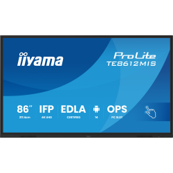 IIYAMA 85.6" 16:9   VA UHD  , 24/7,   400 /2,   14, EDLA, PureTouch-IR  TE8612MIS-B4AG
