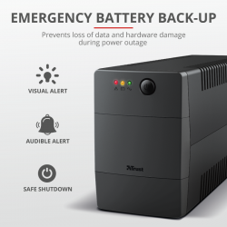 TRUST Джерело безперебійного живлення Paxxon 800Va UPS 2 Outlets Paxxon 800Va UPS 2 Outlets - Картинка 3