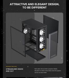 GAMEMAX Корпус комп'ютерний Midi ATX без блока живлення X,M-ATX,ITX. (Support BTF),Tempered Glass,Mesh,USB F46 BK - Картинка 17