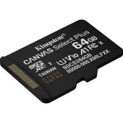 Карта памяти KINGSTON Карта пам'яті 64GB microSDXC Canvas Select Plus Ge n3 100R A1 Single Pack w/o ADP SDCS3/64GBSP - Картинка 2