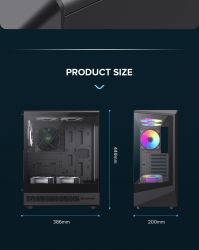 GAMEMAX ������ ����'������� Midi ATX ��� ����� ��������  ATX,ATX, M-ATX,ITX, Tempered Glass,Mesh,USB2.0x1,U Vista COC AB - �������� 31